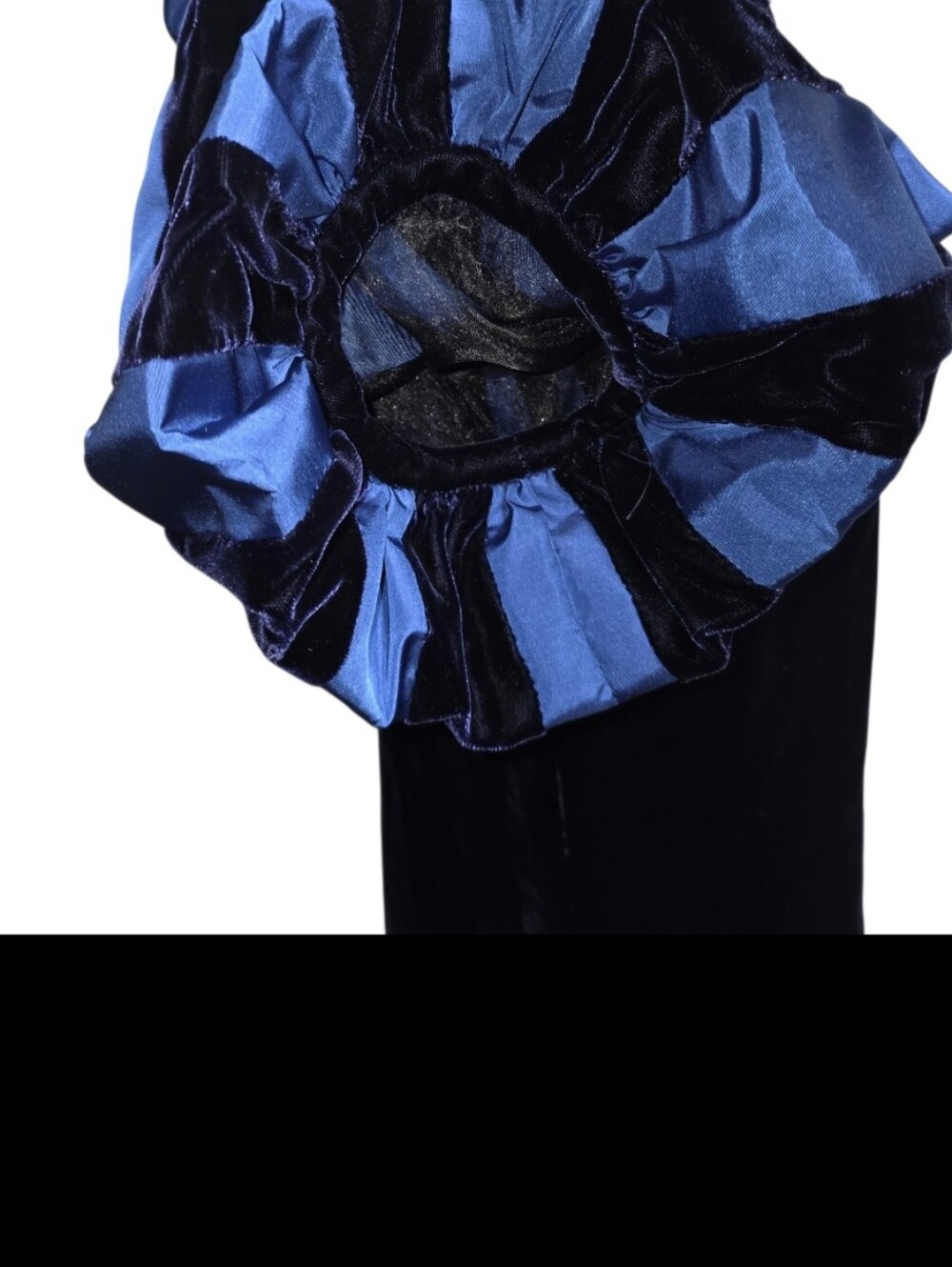 Vintage Nipon Boutique Blue Velvet Puff Sleeve Mini Dress Size 4 Coquette Party - Picture 7 of 13